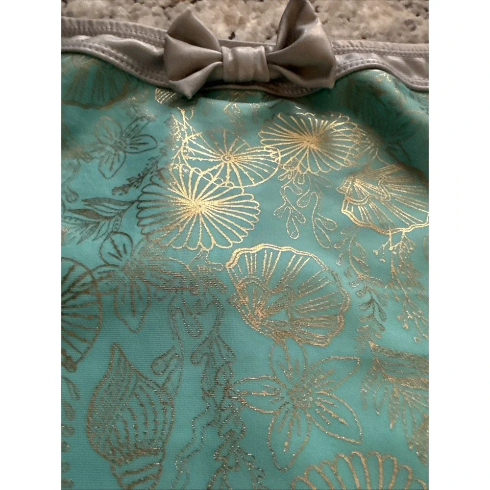Little Mermaid Size 5-6 Swim Cover Up Silver Teal Ariel Tail Disney Store Mint!
